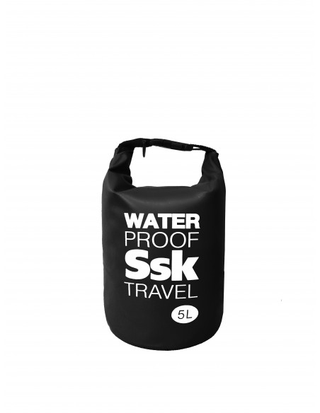 Bolsa/Mochila agua estanca Waterproof  | Ideal para Trekking, Pesca, Navegación, Escalada, Surf, Pádel Surf... (Negra 5 L)
