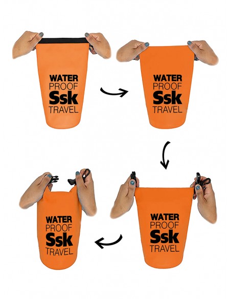 Bolsa/Mochila agua estanca Waterproof  | Ideal para Trekking, Pesca, Navegación, Escalada, Surf, Pádel Surf... (negro 20 L)