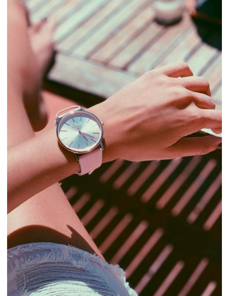 Reloj Noxter Coconut Pink esfera metalizada
