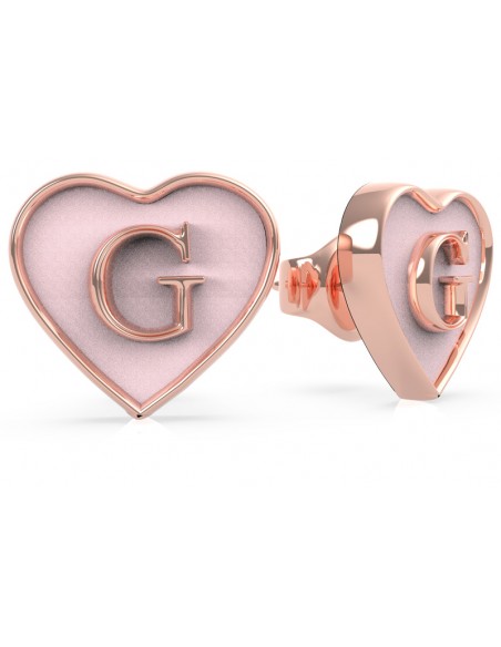 Pendientes corazón Guess Jewellery "Enamel" Rosa Claro UBE70255