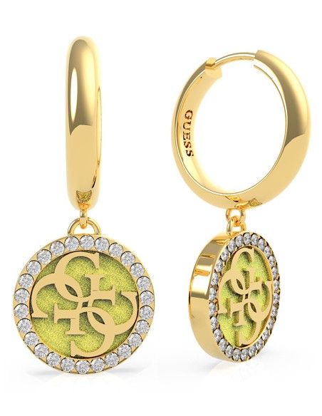 GUESS JEWELLERY CIRCULAR EARRINGS WITH SWAROVSKI® |  ENAMEL COLLECTION | YELLOW COLOR UBE70251