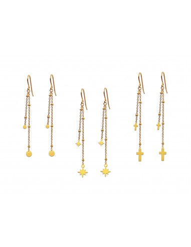Pendientes de mujer dorado con cruces...