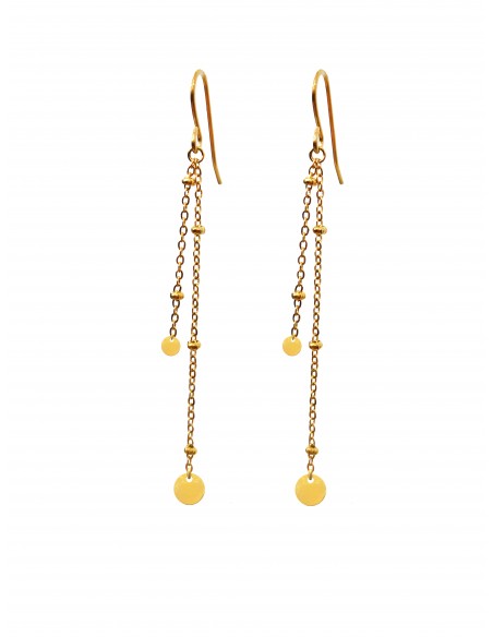 Pendientes de mujer dorado con chapitas | Colección Al-Andalus | 6cm