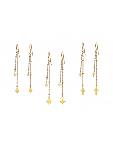 Pendientes de mujer dorado con chapitas | Colección Al-Andalus | 6cm