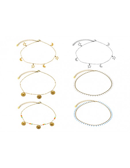 Tobillera de mujer dorada monedas y perlas blancas| Colección Al-Andalus | 26cm