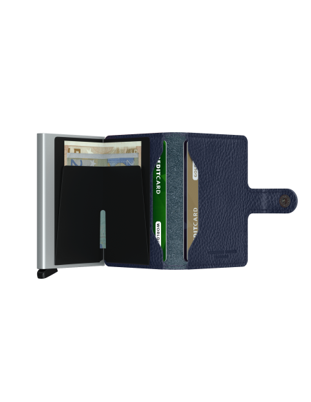 SECRID Cartera Miniwallet Veg Navy Silver