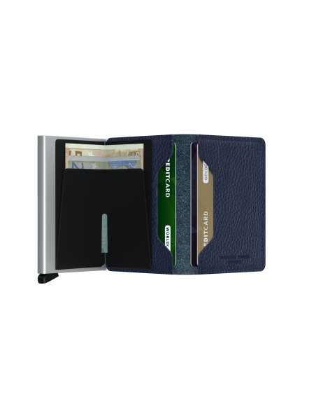 SECRID Cartera Slimwallet Veg Navy Silver