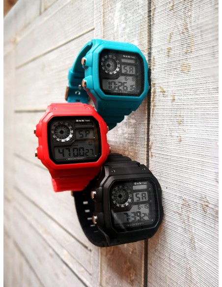 SSK TIME Reloj Gratio correa rojo + caja negra