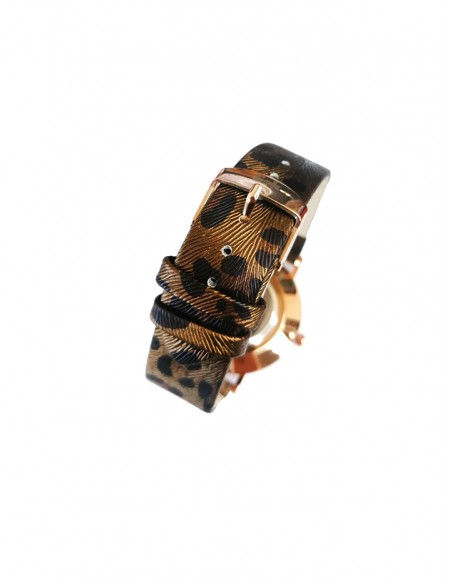 Reloj SSK TIME marrón esfera dorada colección animal print