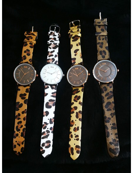 Reloj SSK TIME khaki esfera dorada colección animal print