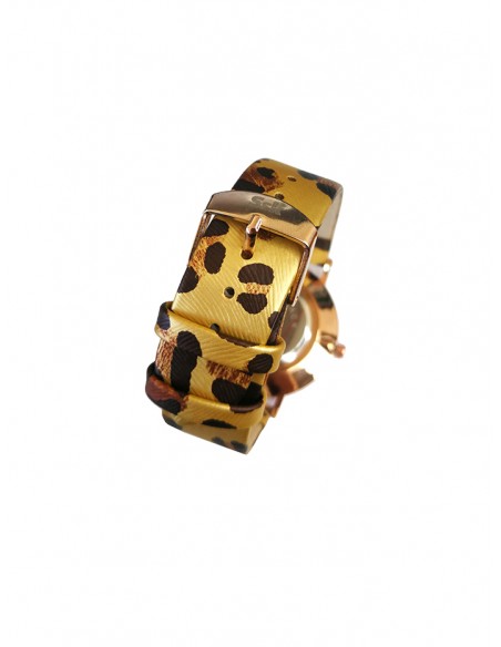 Reloj SSK TIME amarillo esfera dorada colección animal print