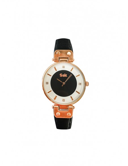 Reloj SSK TIME Correa beig esfera rosa oro Colección Corinto