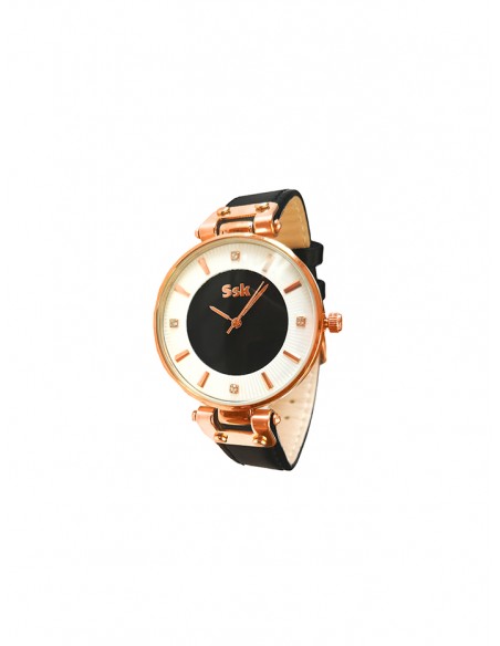 Reloj SSK TIME Correa beig esfera rosa oro Colección Corinto
