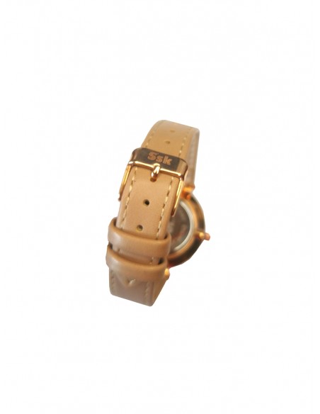Reloj SSK TIME Correa beig esfera rosa oro Colección Corinto