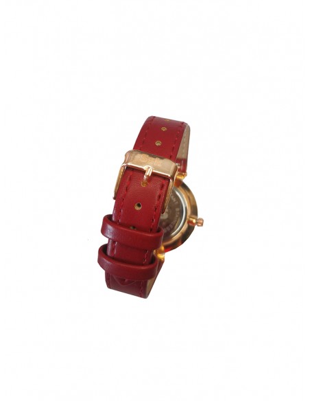 Reloj SSK TIME Correa rojo esfera rosa oro Colección Corinto