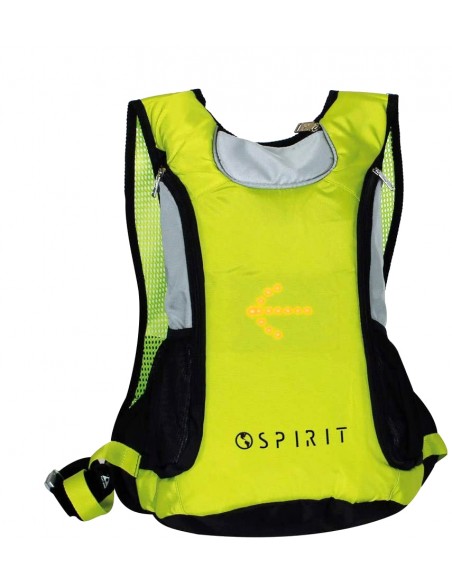 CYCLING BACKPACK WITH LED SIGNAL LIGHT GREEN REFLECTIVE BACKPACK