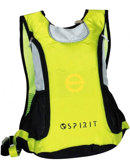 Mochila de Ciclismo con luz de señal LED mochila reflectante VERDE