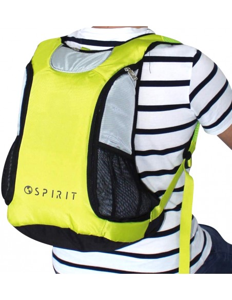 CYCLING BACKPACK WITH LED SIGNAL LIGHT GREEN REFLECTIVE BACKPACK