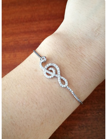 SSK STYLE SHINY BRACELET  SILVER KEY OF THE TRE