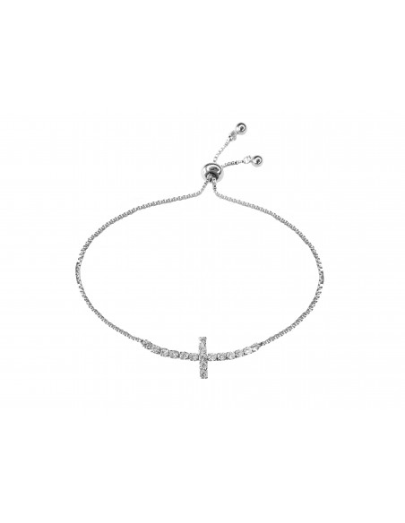 SSK STYLE SHINY BRACELET  SILVER CROSS