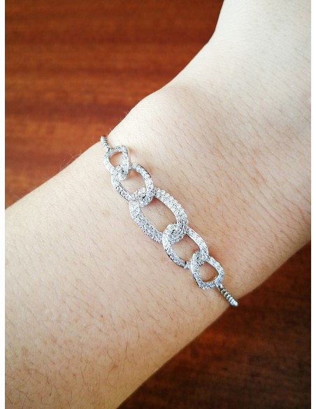 SSK STYLE SHINY BRACELET  SILVER LINKS