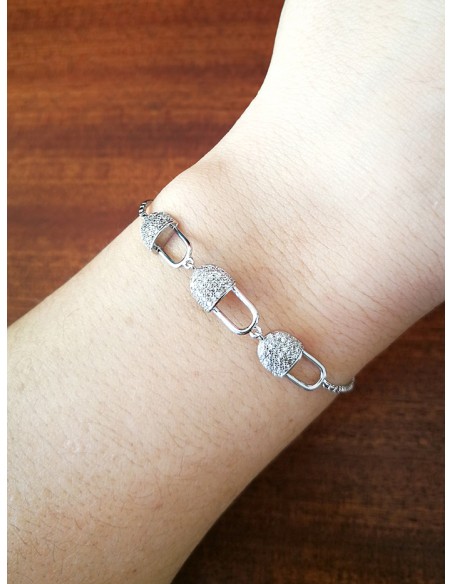 SSK STYLE SHINY BRACELET  SILVER PADLOCK