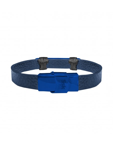 SSK STYLE BRACELET BLUE METAL ROPE AND BLUE SKIN 20CM