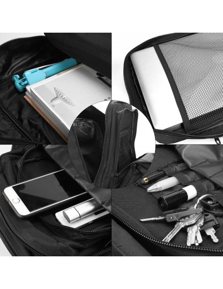 Mochila Urbanfeel UN  Capacidad / Militar Táctico Mochila Grande Impermeable - Deporte Al Aire Libre - Negro