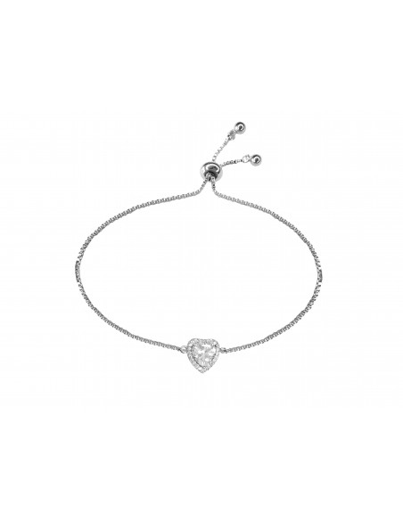 SSK STYLE SHINY SILVER HEART BRACELET