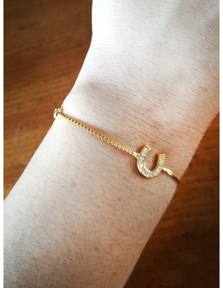 SSK STYLE SHINY GOLDEN HORSESHOE BRACELET