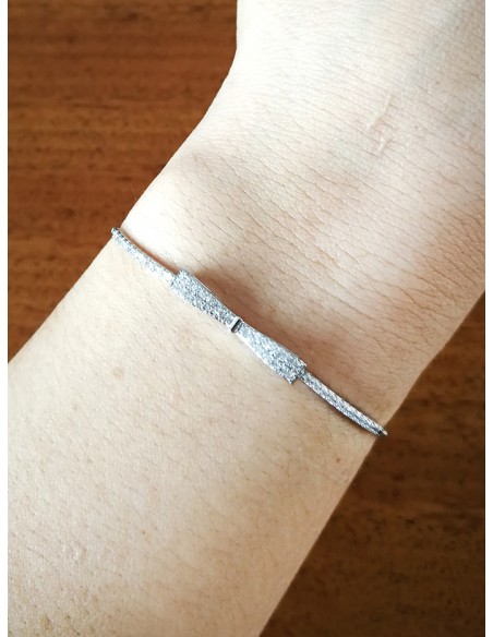 SSK STYLE SHINY SILVER BOW BRACELET