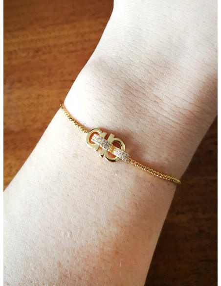 SSK STYLE SHINY BRACELET WITH GOLDEN BUCKLE
