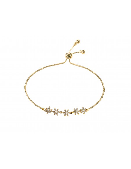 PULSEIRA DE PRATA SSK ESTILO BRILHANTE DE 5 CORAÇÕES