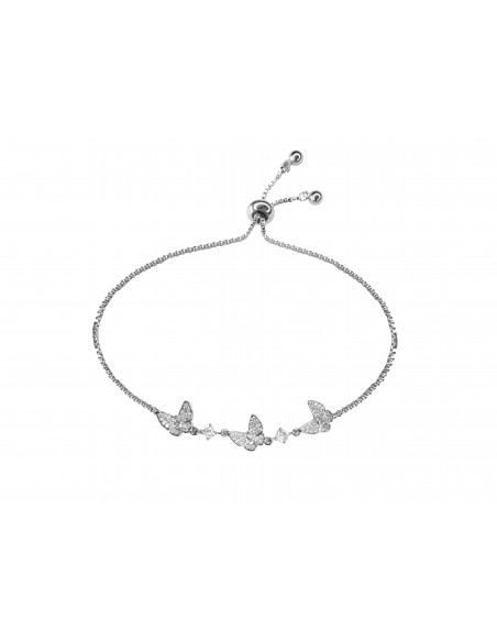 PULSERA SSK STYLE SHINY MARIPOSAS PLATEADAS