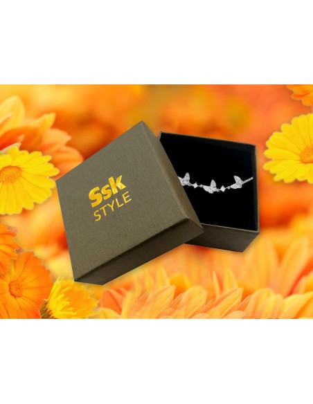 PULSERA SSK STYLE SHINY MARIPOSAS PLATEADAS