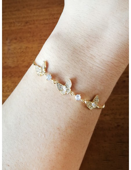 SSK STYLE SHINY GOLDEN BUTTERFLIES BRACELET