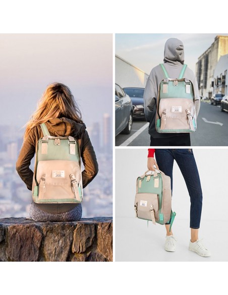 MOCHILA GIRL SSK TRAVEL ROSA/BEIGE 40x25x12