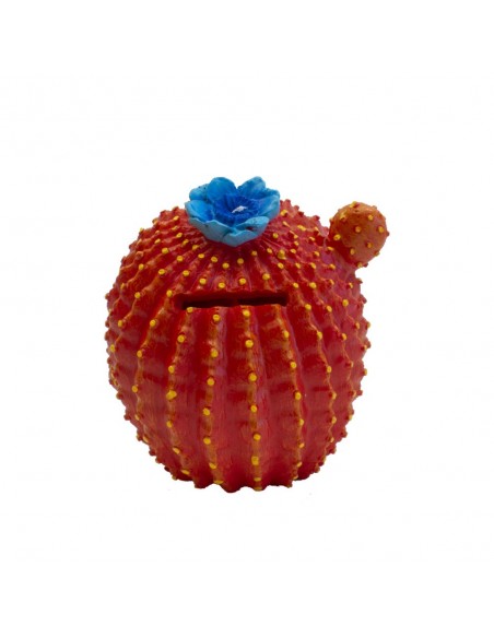 HUCHA CALAVERA CACTUS ROJA GRANDE