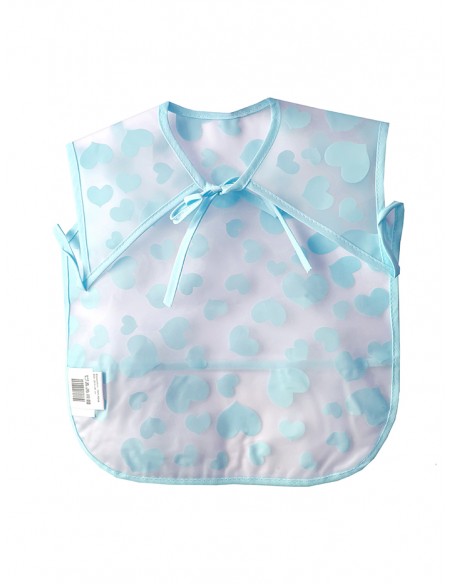 TRANSPARENT BLUE HEARTS BIB