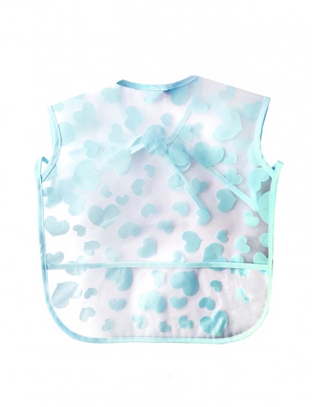 TRANSPARENT BLUE HEARTS BIB
