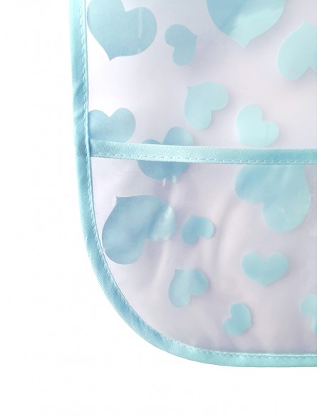 TRANSPARENT BLUE HEARTS BIB