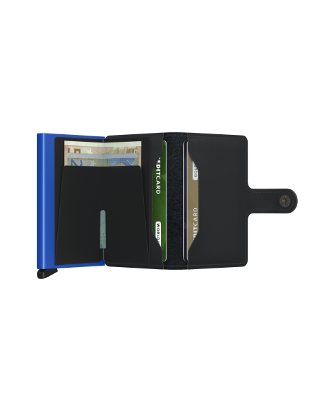 SECRID Cartera Miniwallet Matte Black&Blue