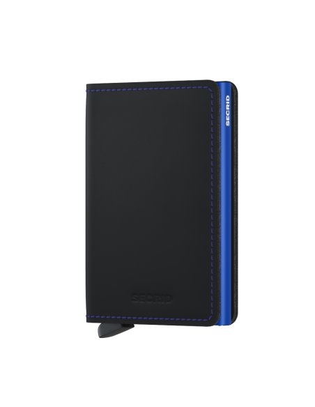 SECRID Cartera Slimwallet Matte Black & Blue