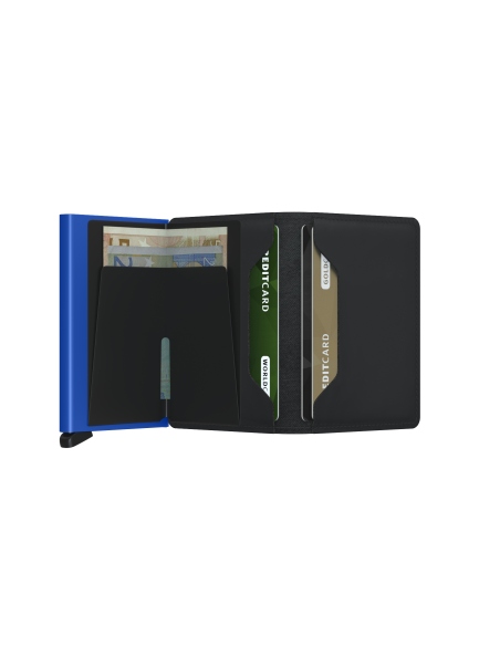 SECRID Cartera Slimwallet Matte Black & Blue