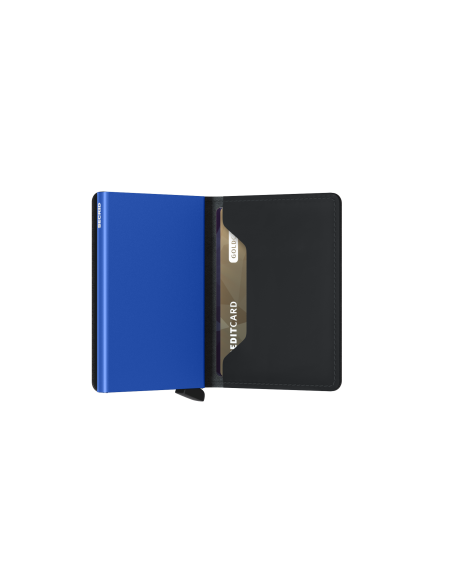 SECRID Cartera Slimwallet Matte Black & Blue