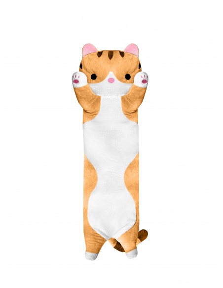 KAWAII CAT CUSHION LONG BROWN / WHITE 70 CM