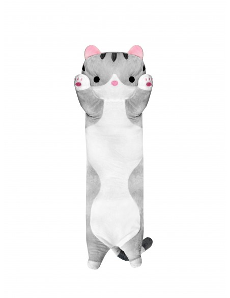 KAWAII CAT CUSHION LONG GRAY / WHITE 70 CM