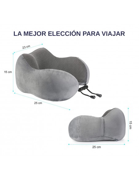COJIN DE VIAJE VISCOELÁSTICO AZUL/NEGRO