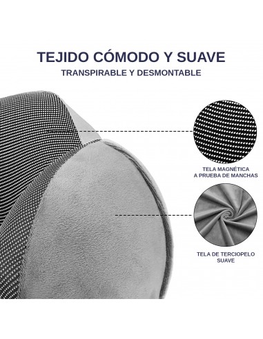 COJÍN DE VIAJE VISCOELÁSTICO GRIS/NEGRO