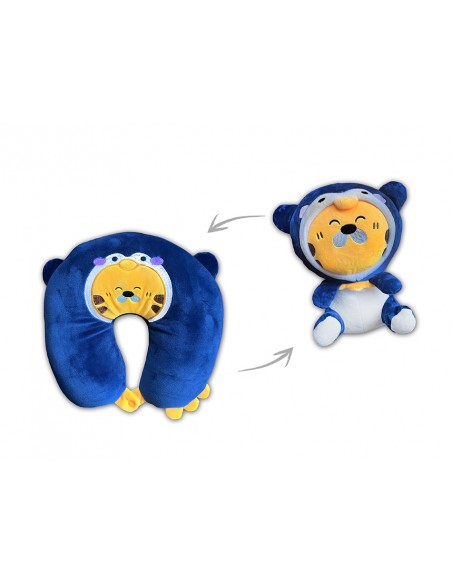 COJIN DE VIAJE CONVERTIBLE PINGUINO / TIGRE PELUCHE